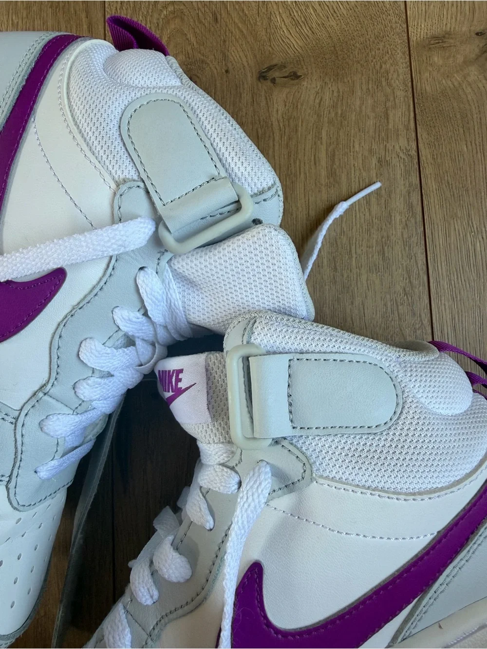 Nike Court Borough Mid 2 GS 'Pure Platinum Vivid Purple' Shoes Kids Size 3.5Y